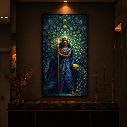 Murugan Bhagwan Ji Modern Luxury Backlight Vertical Wall Art