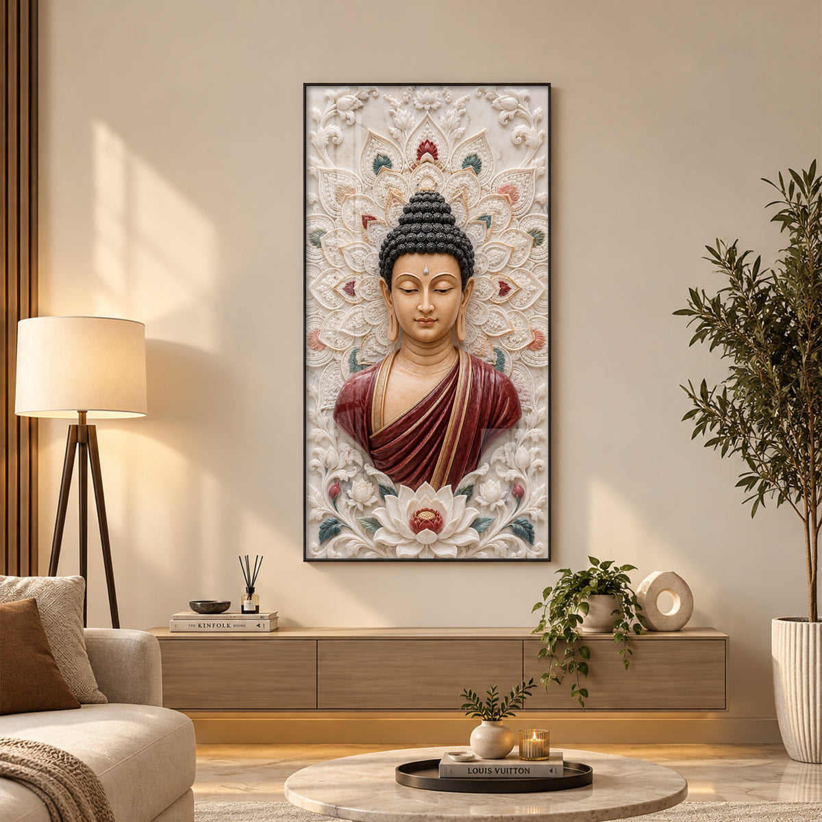 Meditation Buddha Premium Acrylic Vertical Wall Art
