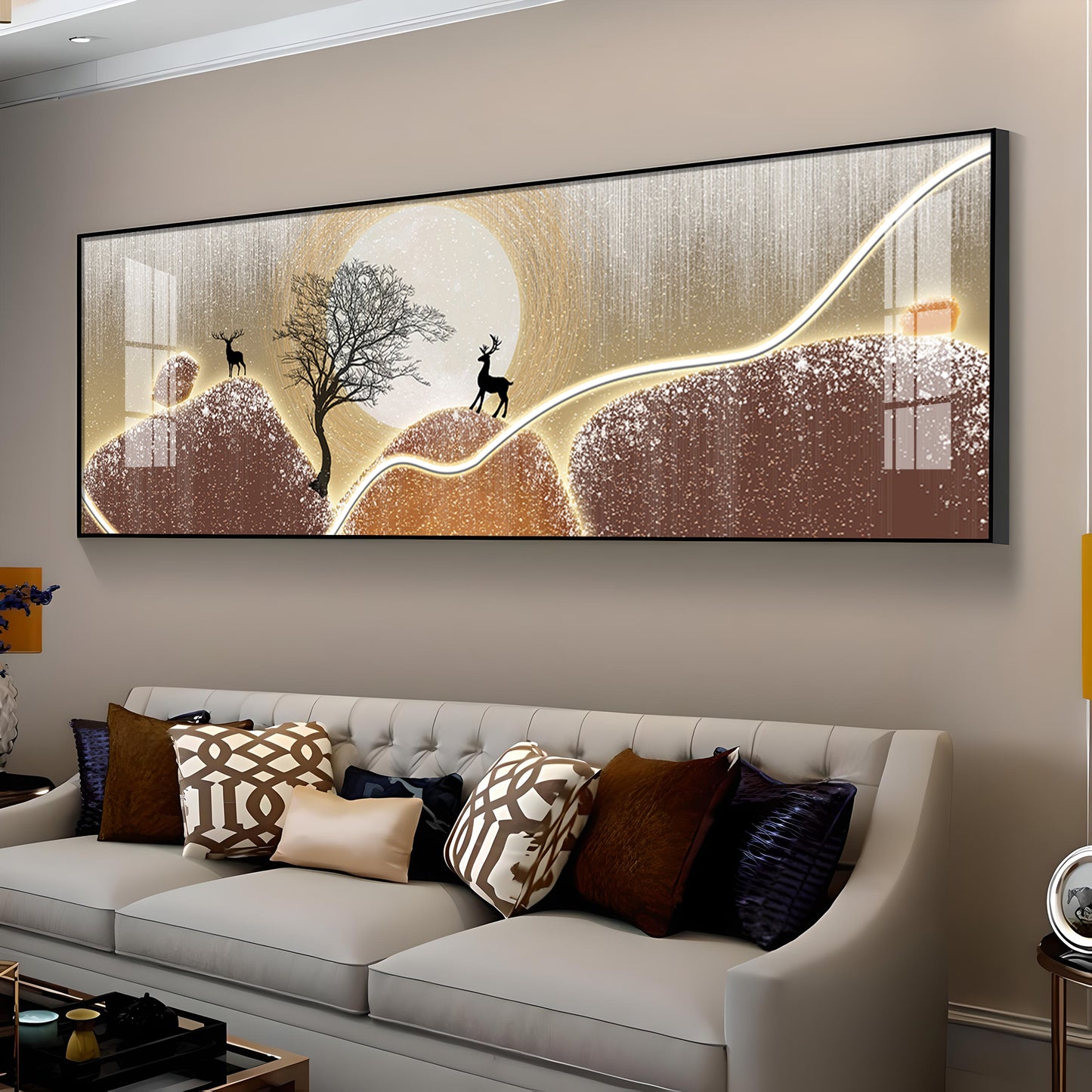 Serene Deer Scene Premium Acrylic Horizontal Wall Art