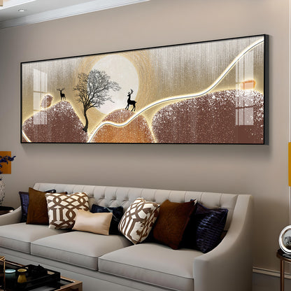 Serene Deer Scene Premium Acrylic Horizontal Wall Art