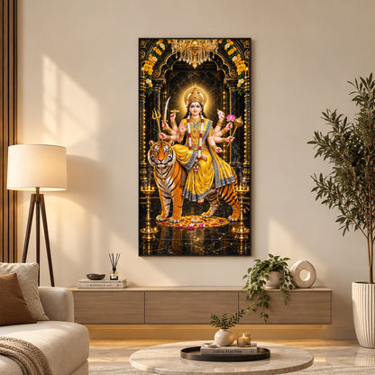 Pitambari Maa Durga Premium Acrylic Vertical Wall Art