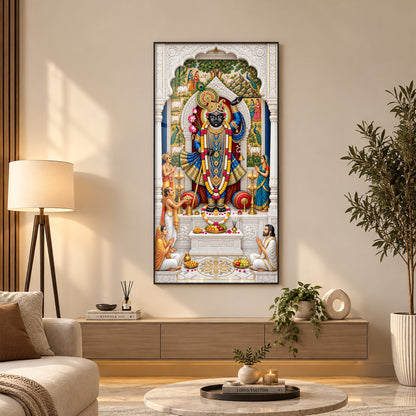 Divine Shrinathji Premium Acrylic Vertical Wall Art