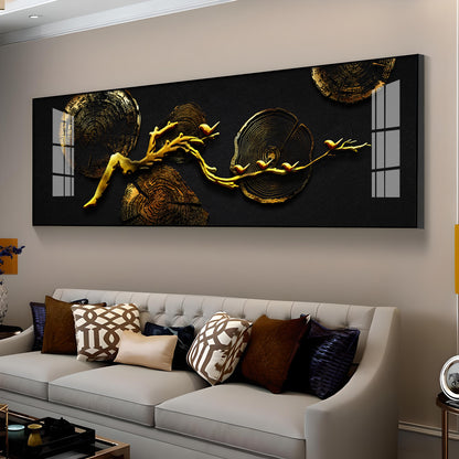 Elegant Golden Color Design Premium Acrylic Horizontal Wall Art