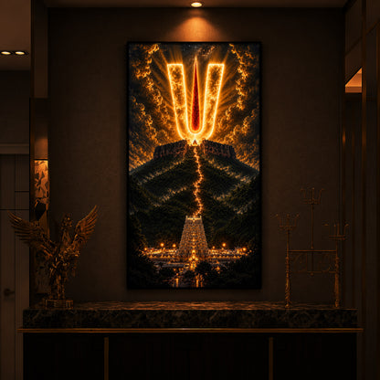 Spiritual Balaji Tilak Modern Luxury Backlight Vertical Wall Art