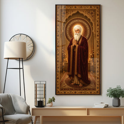 Spiritual Guru Nanak Dev Ji Premium Acrylic Vertical Wall Art