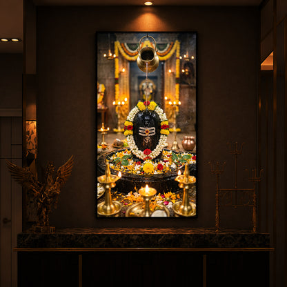Somnath Jyotirlinga Modern Luxury Backlight Vertical Wall Art