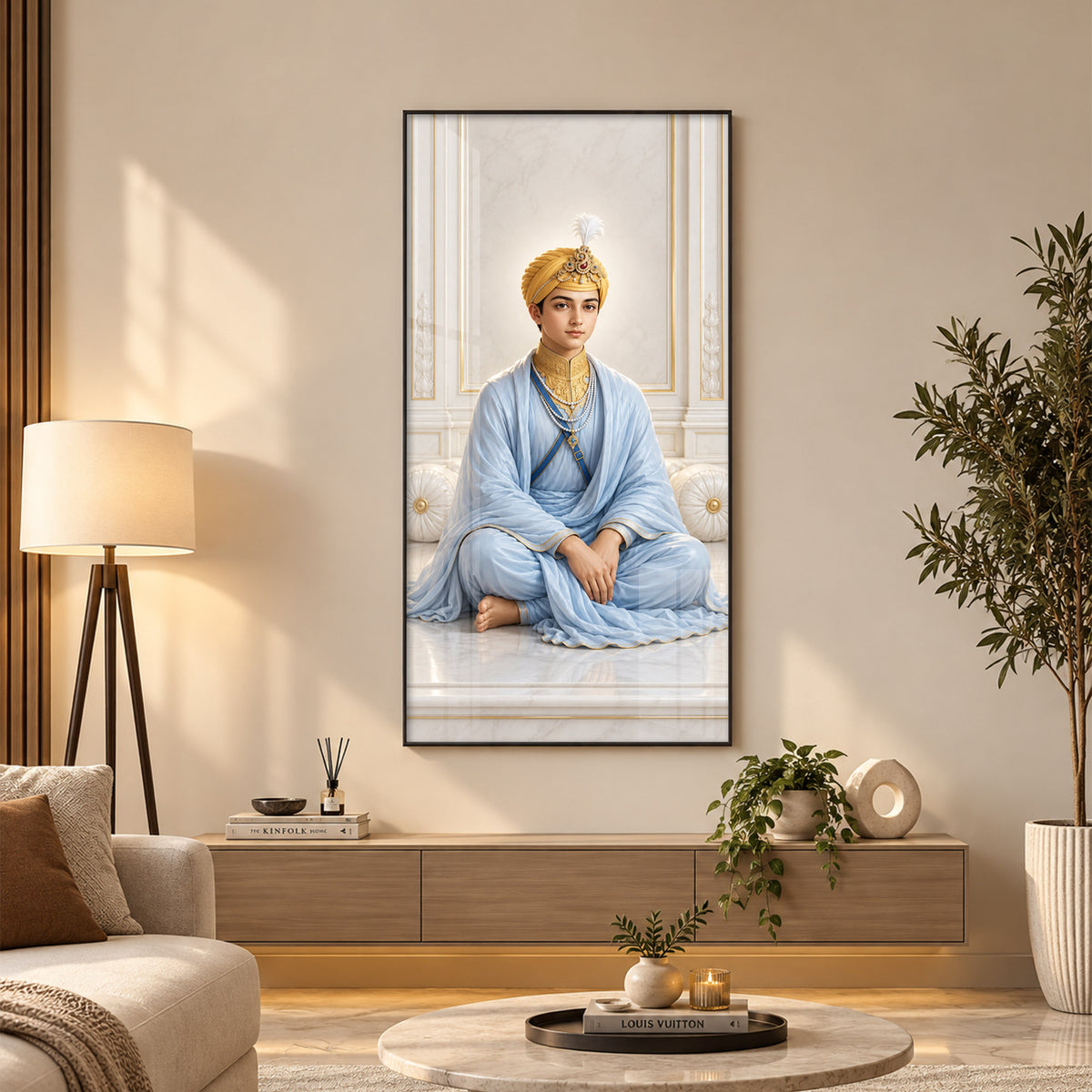 Divine Guru Harkrishan Sahib Premium Acrylic Vertical Wall Art