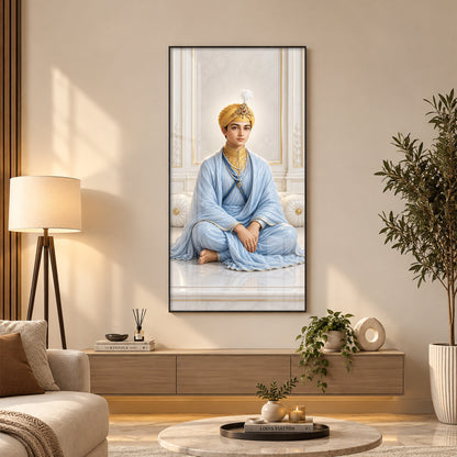 Divine Guru Harkrishan Sahib Premium Acrylic Vertical Wall Art