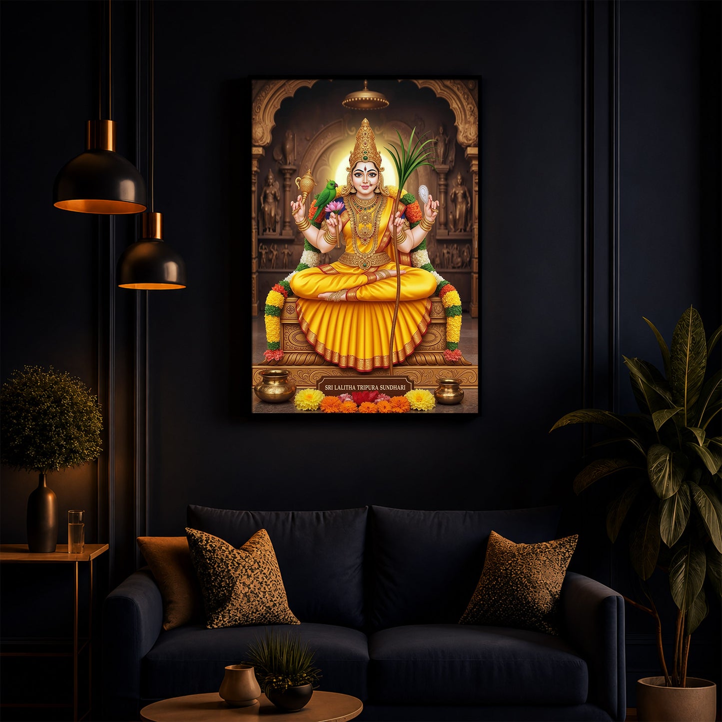 Sri Vidhya Sadhana Modern Luxury Backlight Vertical Wall Art