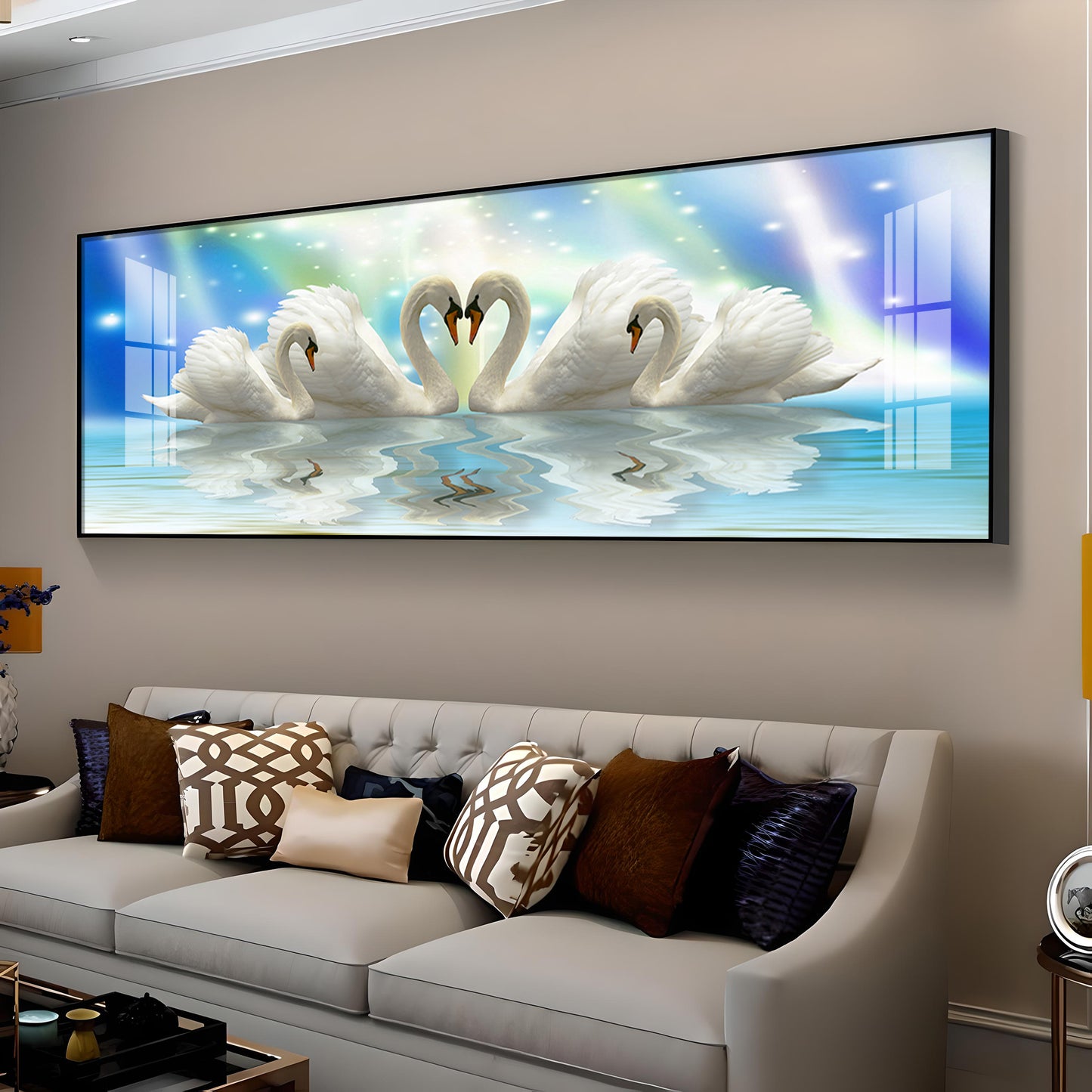 Elegant Swan Premium Acrylic Horizontal Wall Art