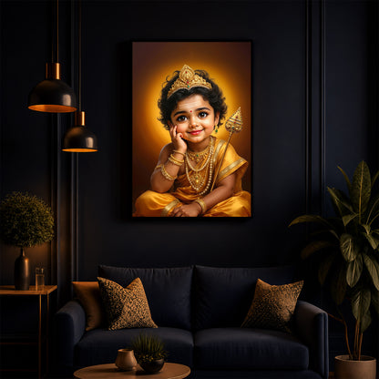 Baby Murugan Modern Luxury Backlight Vertical Wall Art