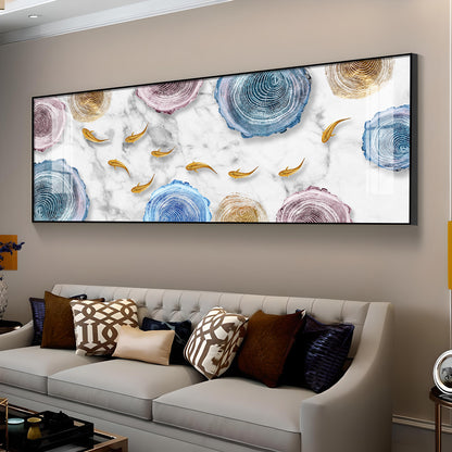 Fish With Abstract Circular Premium Acrylic Horizontal Wall Art