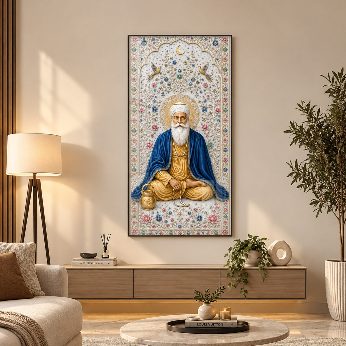 Holy Guru Nanak Dev Ji Premium Acrylic Vertical Wall Art
