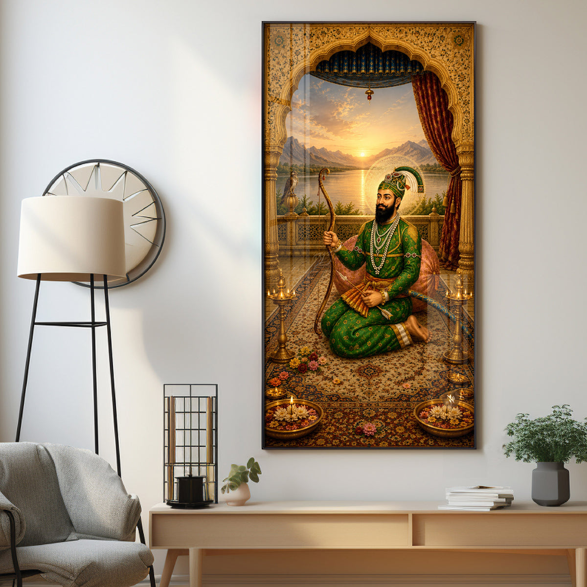 Sacred Guru Gobind Singh Ji Royal Courtyard Premium Acrylic Vertical Wall Art