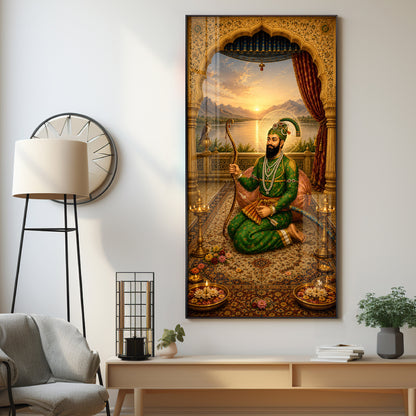 Sacred Guru Gobind Singh Ji Royal Courtyard Premium Acrylic Vertical Wall Art