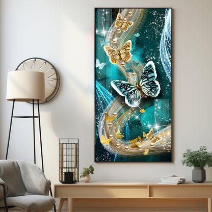 Pair Of Butterfly Premium Acrylic Vertical Wall Art