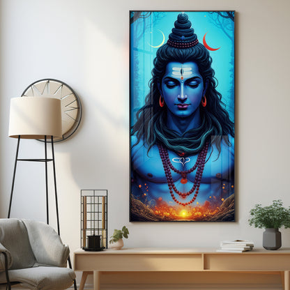 Lord Shiva Premium Acrylic Vertical Wall Art