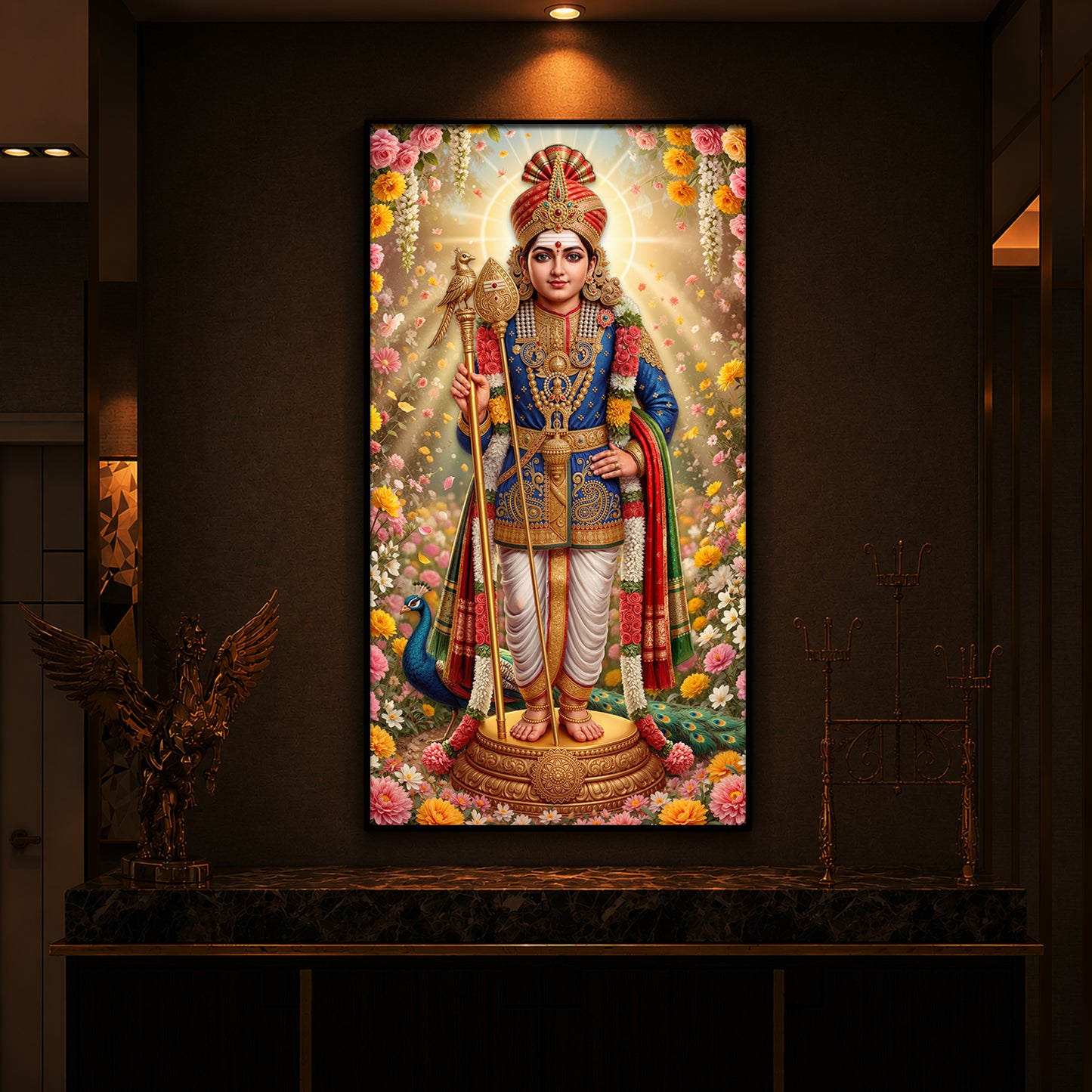 Murugan Ji Modern Luxury Backlight Vertical Wall Art