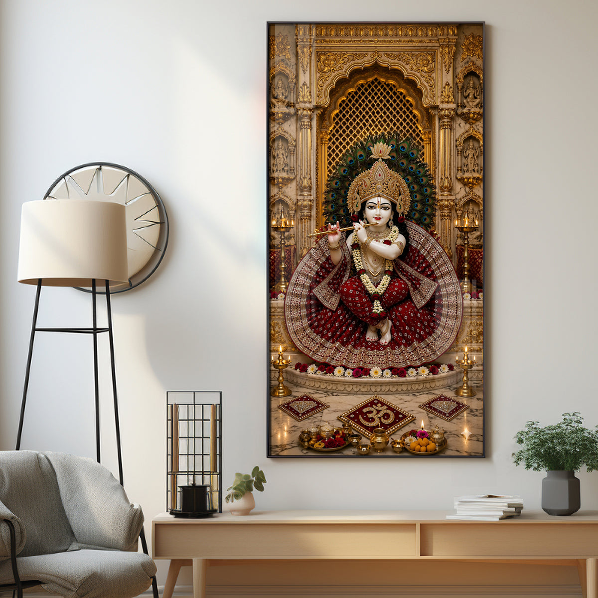 Divine Bal Gopal Krishna Premium Acrylic Vertical Wall Art