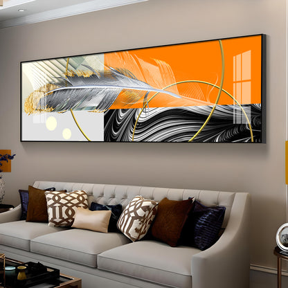 Feather Glow Delight Premium Acrylic Horizontal Wall Art