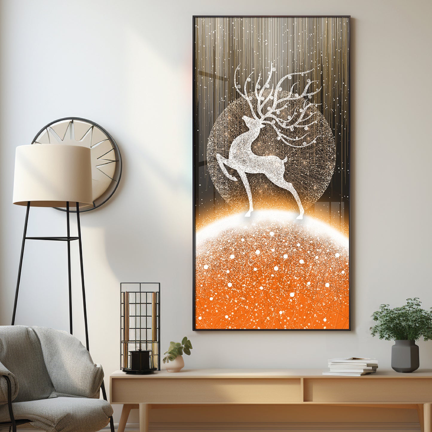 Deer Pure Elegance Premium Acrylic Vertical Wall Art
