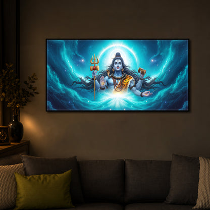 Cosmic Shiva Modern Luxury Backlight Horizontal Wall Art