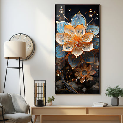 Floral Hallway Harmony Premium Acrylic Vertical Wall Art