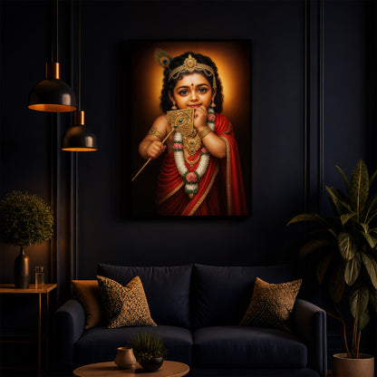 Little Murugan Ji Modern Luxury Backlight Vertical Wall Art