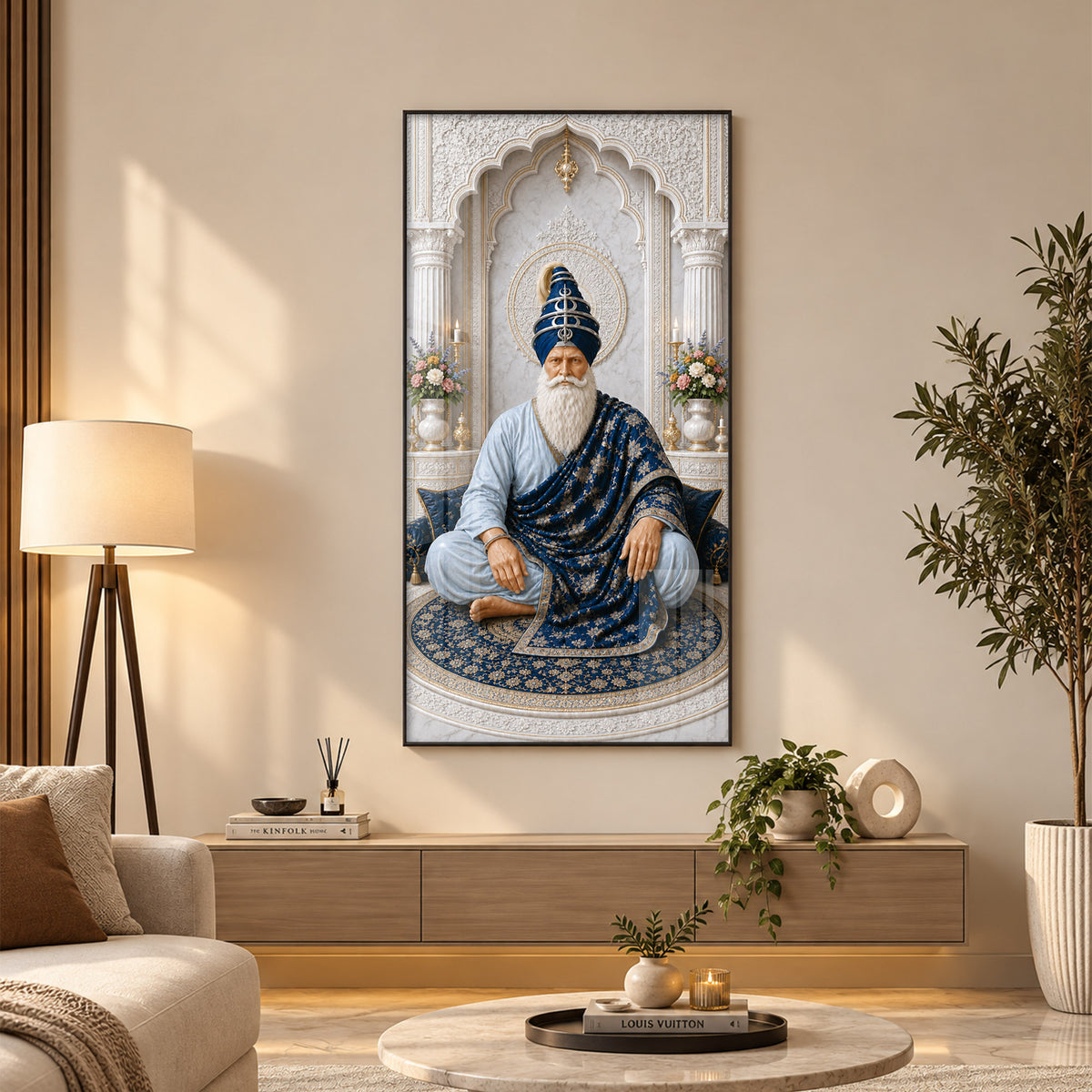 Divine Baba Deep Singh Premium Acrylic Vertical Wall Art