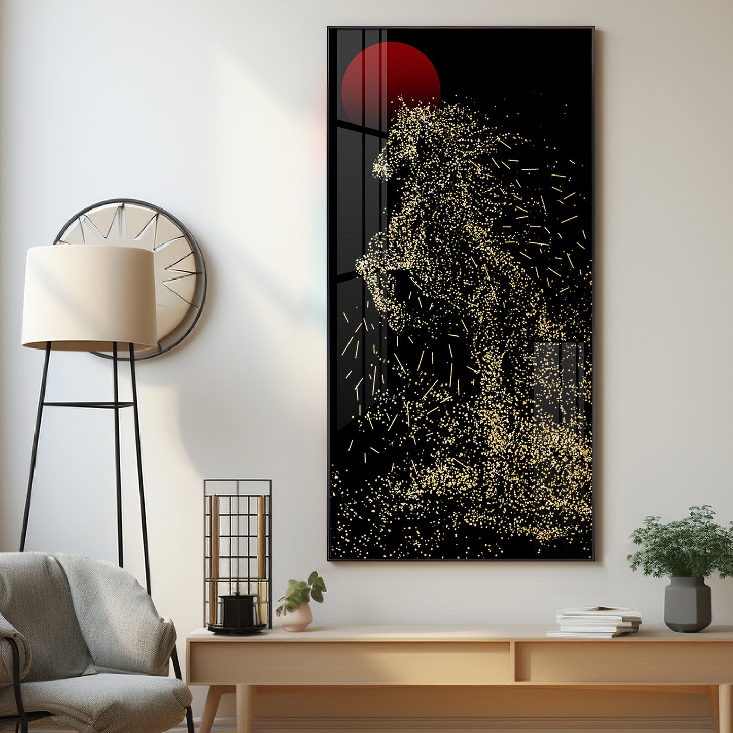 Dazzling Silver Horse Premium Acrylic Vertical Wall Art