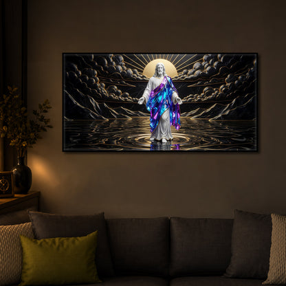 Jesus Christ Modern Luxury Backlight Horizontal Wall Art