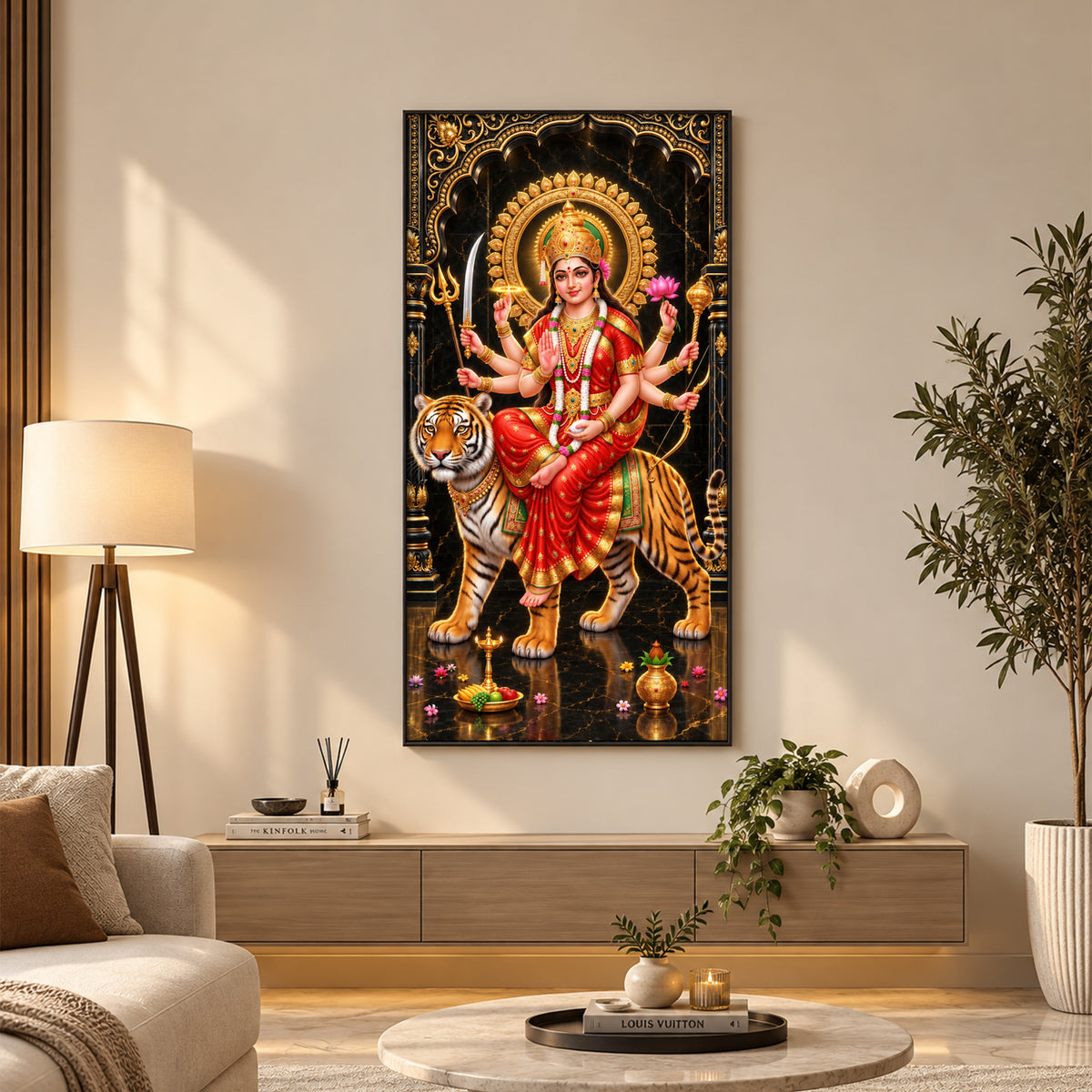 Divine Blessing Durga Premium Acrylic Vertical Wall Art