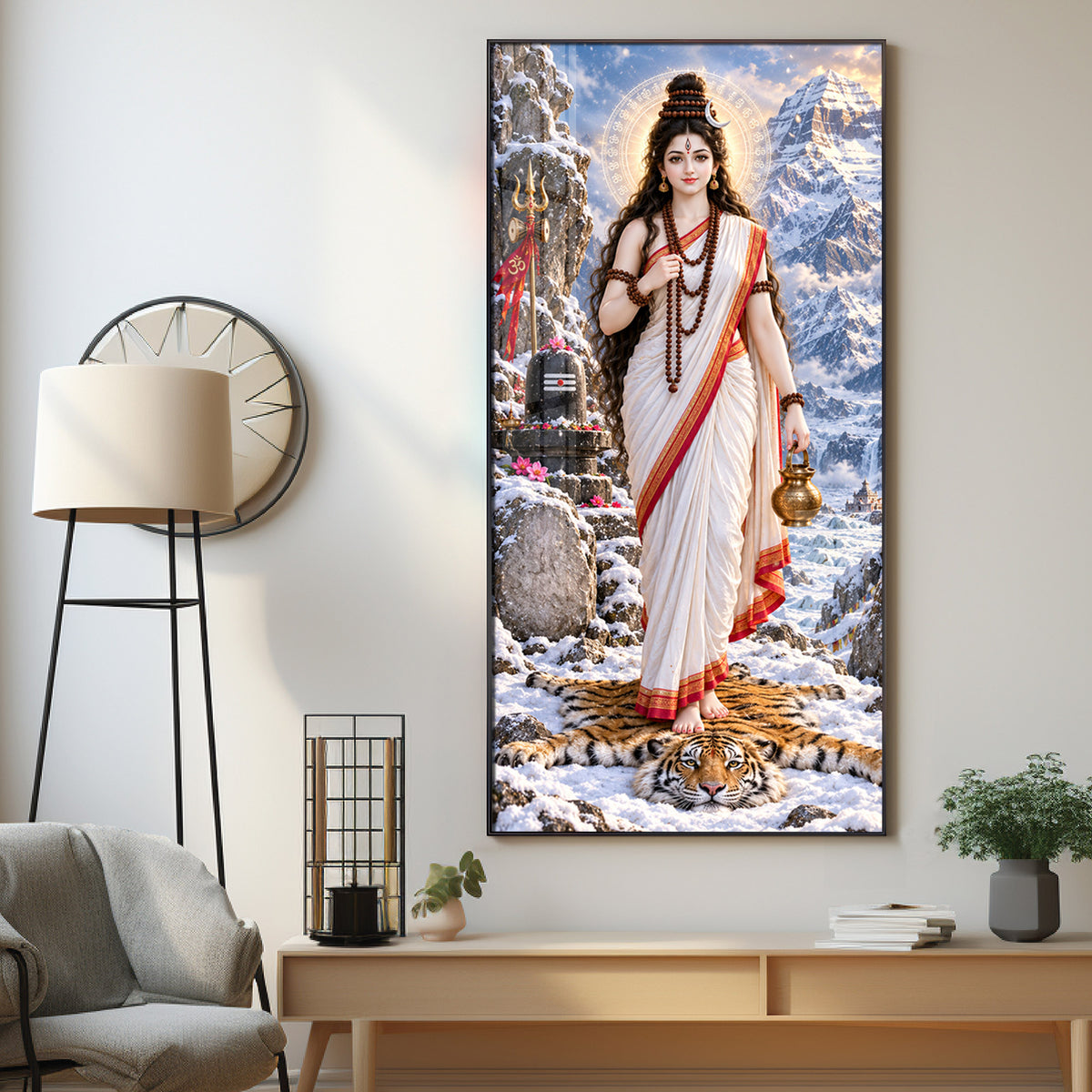 Divine Brahmacharini Mata Premium Acrylic Vertical Wall Art