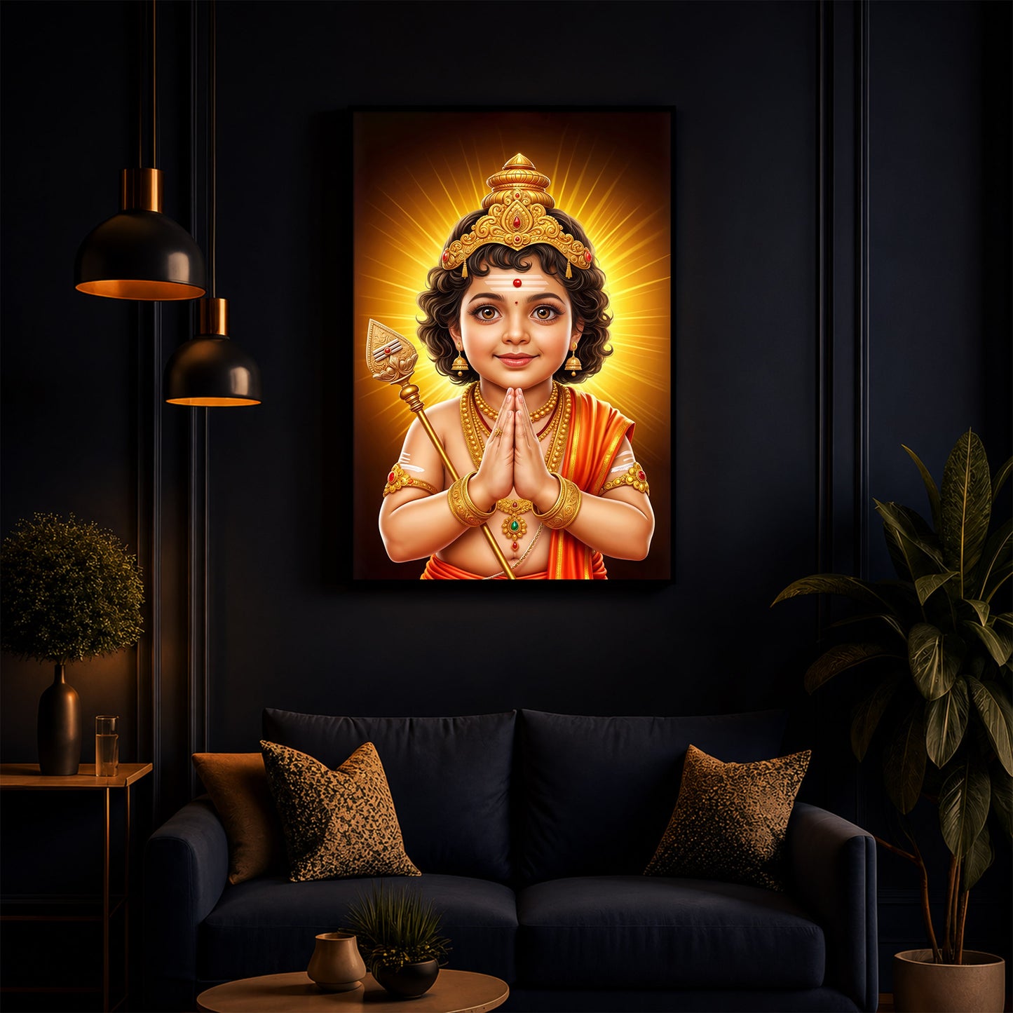 Murugan Ji Balroop Modern Luxury Backlight Vertical Wall Art
