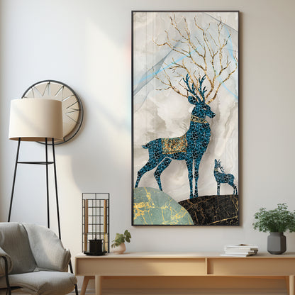 Pair Of Two Deer Premium Acrylic Vertical Wall Art