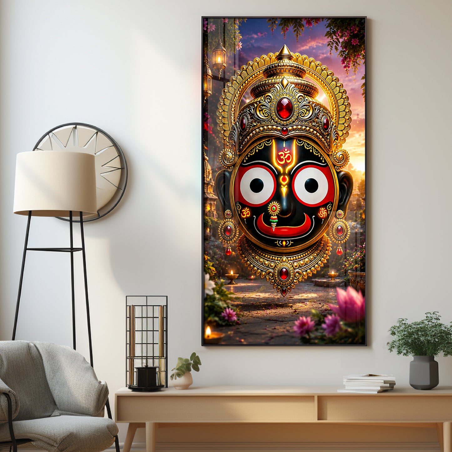 Lord Jagannath Face Premium Acrylic Vertical Wall Art