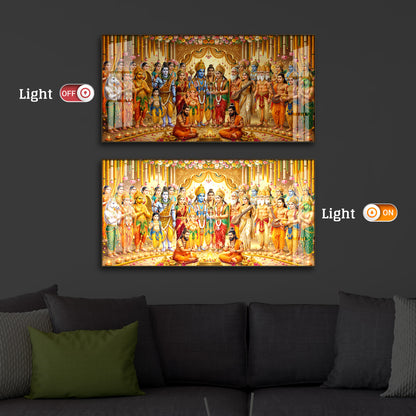 Divine Depiction of Shrinivasa Kalyanam Modern Luxury Backlight Horizontal Wall Art