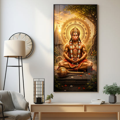 Divine Lord Hanuman's Premium Acrylic Vertical Wall Art