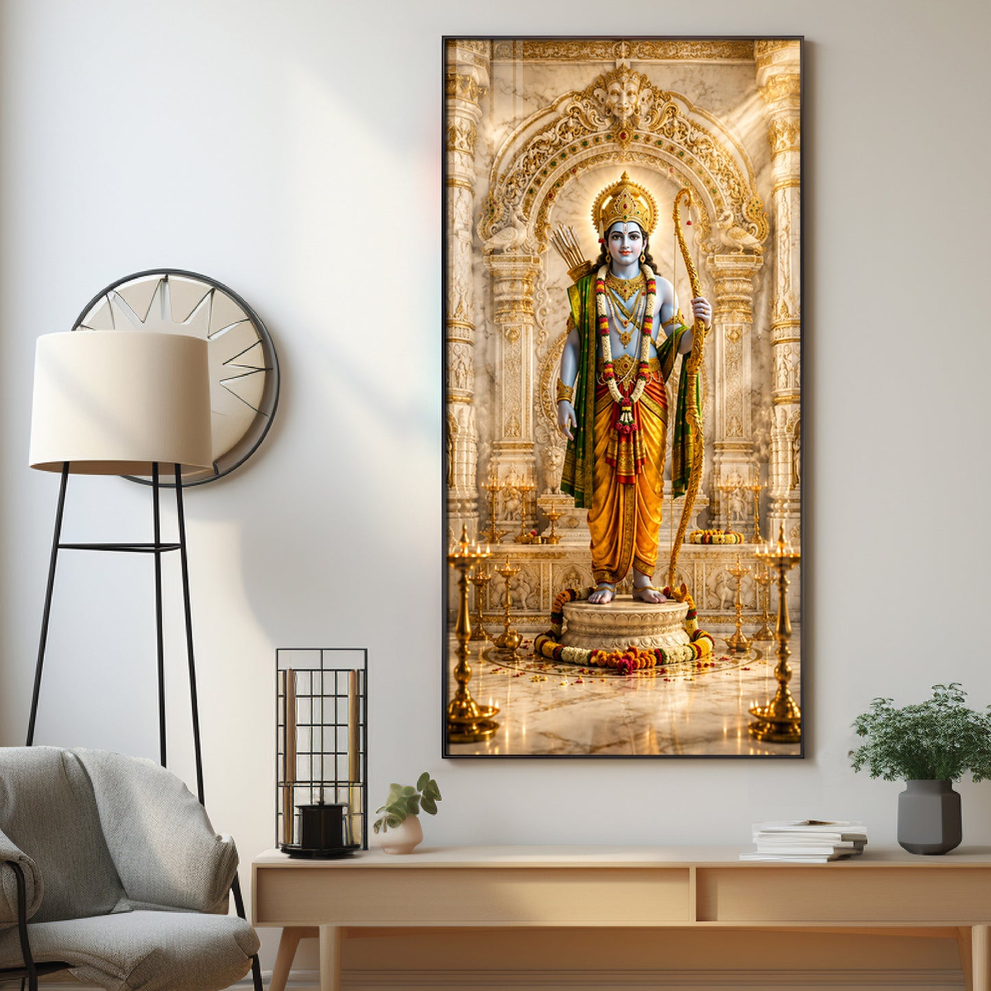 Depicting Lord Rama Premium Acrylic Vertical Wall Art
