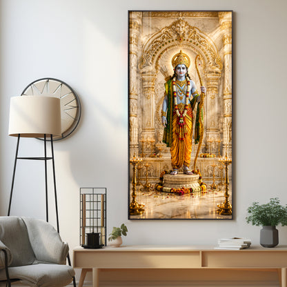 Depicting Lord Rama Premium Acrylic Vertical Wall Art