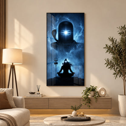 Mahadev in Deep Meditation Premium Acrylic Vertical Wall Art