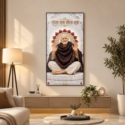 Divine Neem Karoli Baba Premium Acrylic Vertical Wall Art