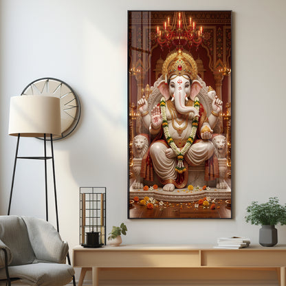 Divine Harmony Of Lord Ganesh Premium Acrylic Vertical Wall Art