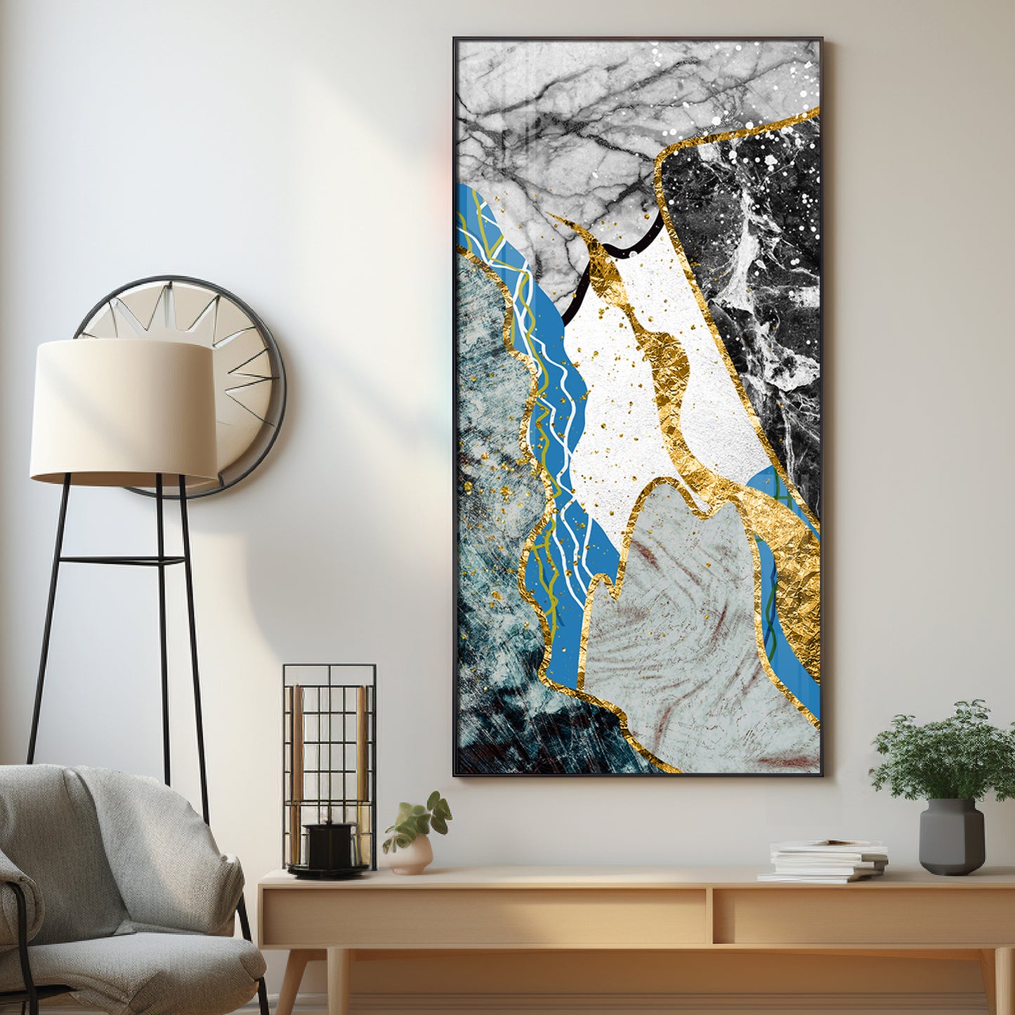 Blue Bliss Wave Premium Acrylic Vertical Wall Art