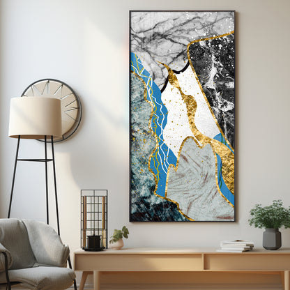 Blue Bliss Wave Premium Acrylic Vertical Wall Art