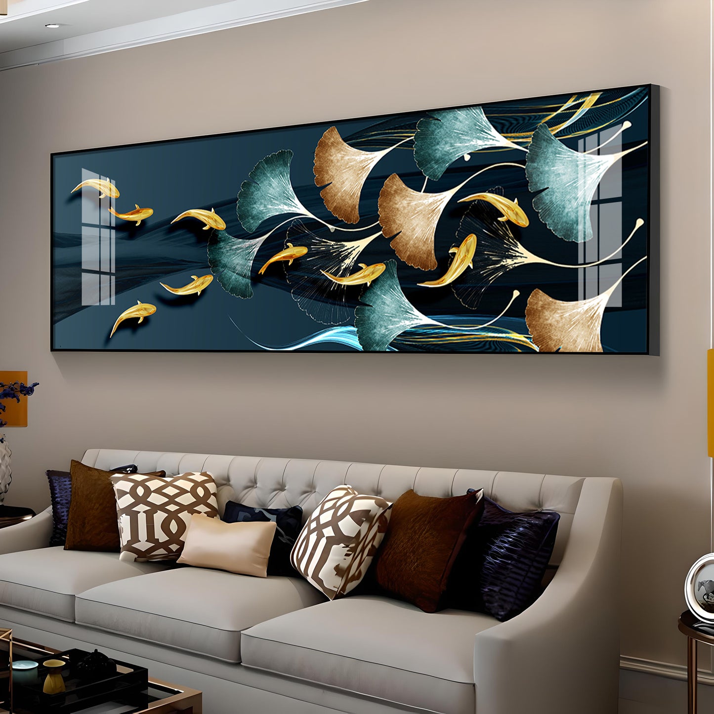 Glittering Goldfish Gala Premium Acrylic Horizontal Wall Art