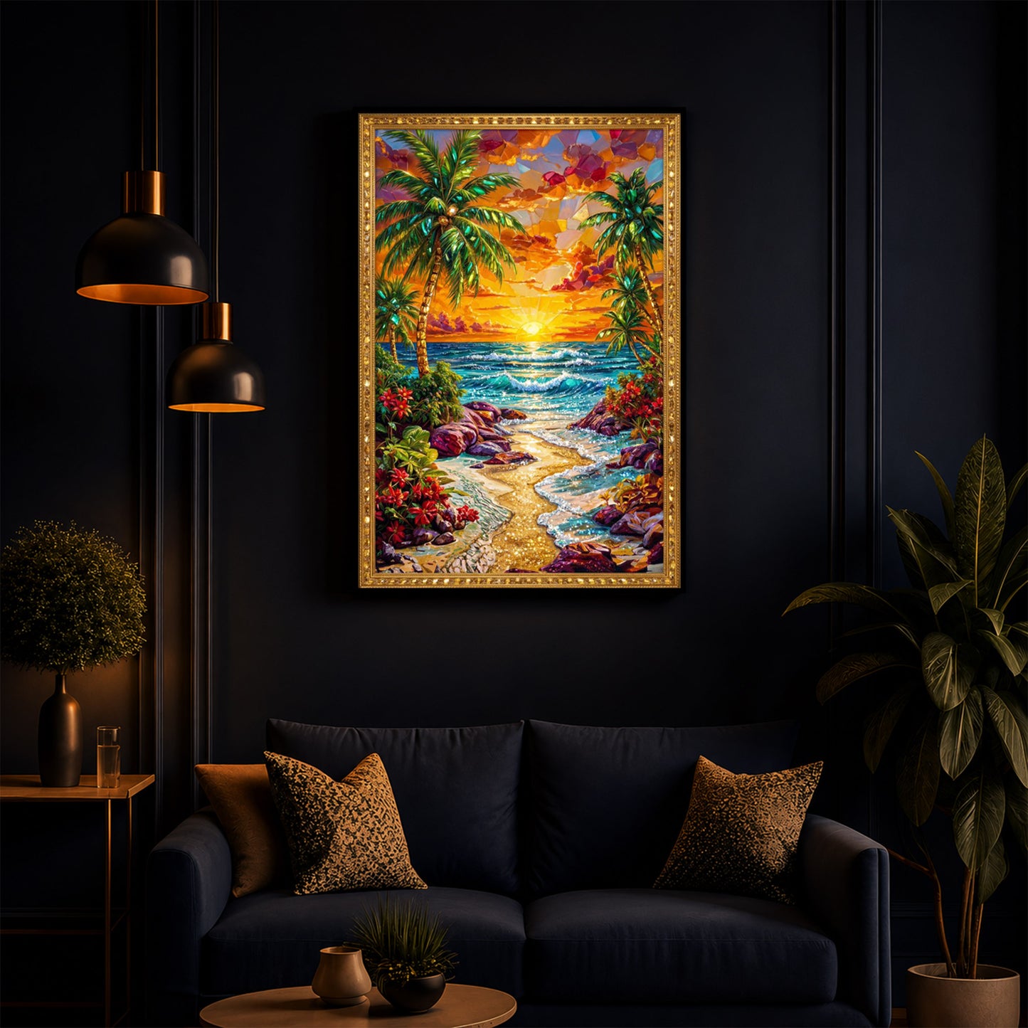 Coastal Bliss Modern Luxury Backlight Vertical Wall Art