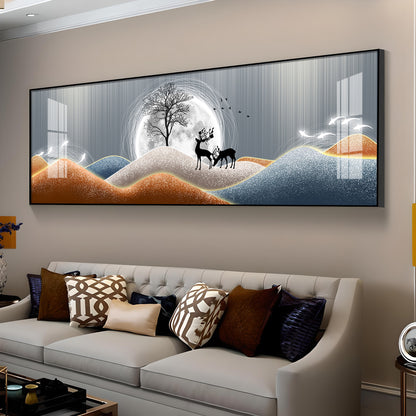 Deer & Tree Harmony Premium Acrylic Horizontal Wall Art