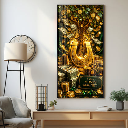 Money Magnet Premium Acrylic Vertical Wall Art