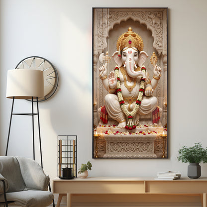 Divine Ganesh Ji Essence Premium Acrylic Vertical Wall Art